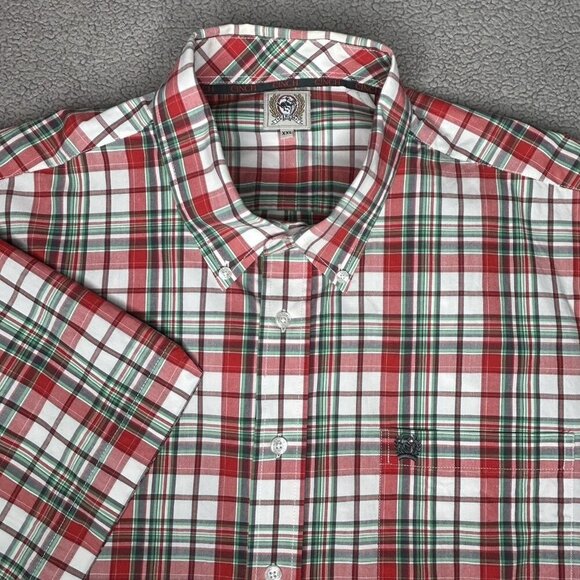 Cinch Shirt Mens XXL Red Green White Plaid Camp Button Up Western Cowboy Rodeo - Picture 1 of 11